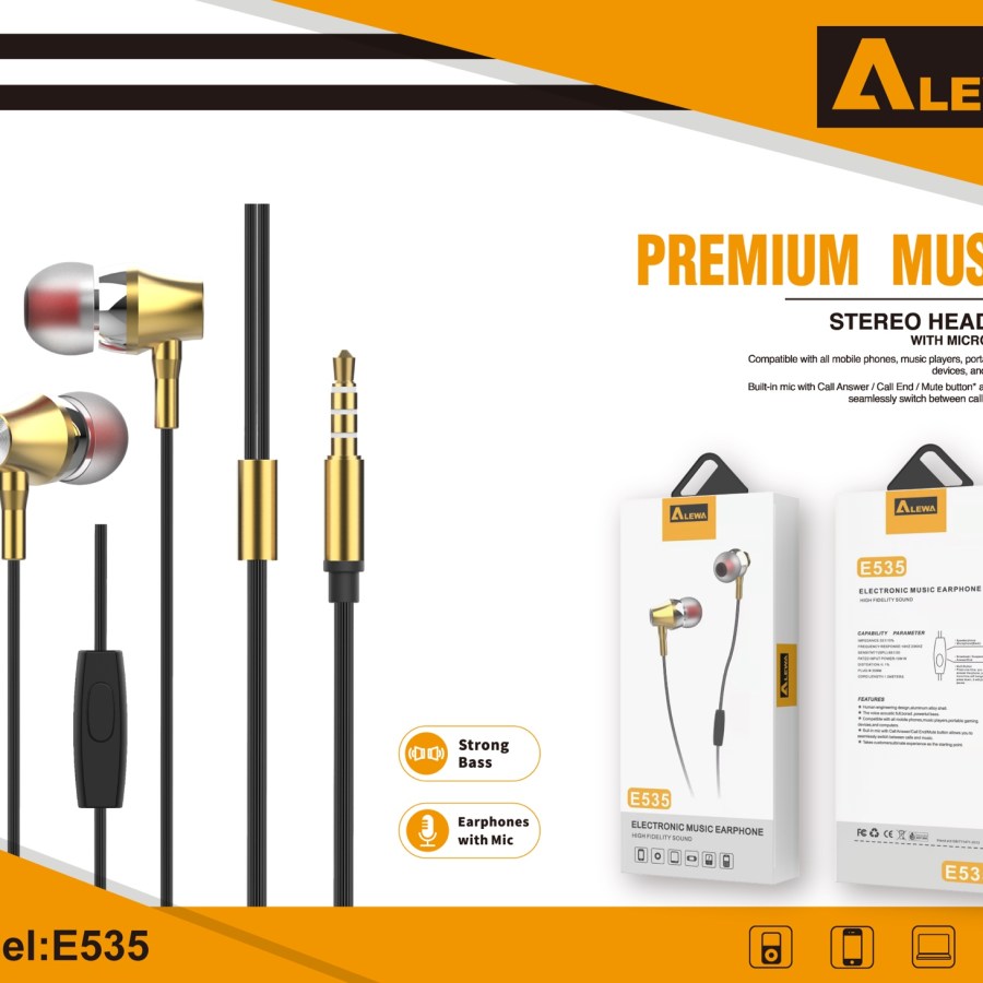 ALEWA e535 Music Earphone High Quality
