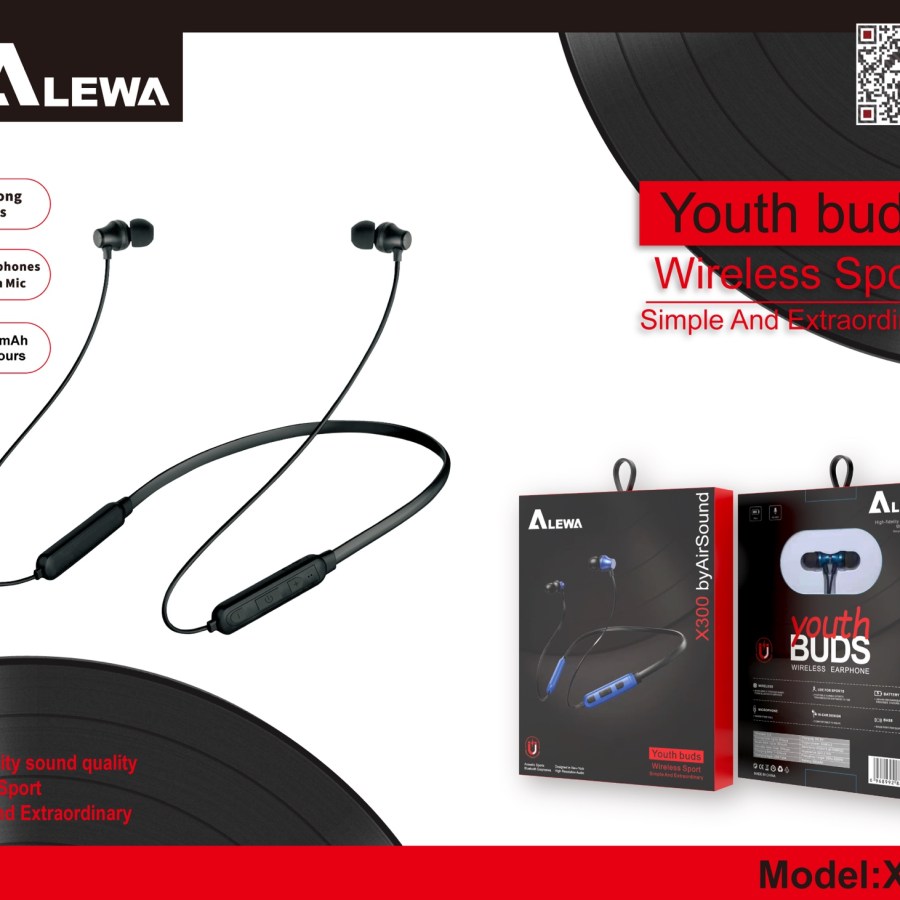 Alewa Youth Buds X300 Bluetooth Neckband Earphones