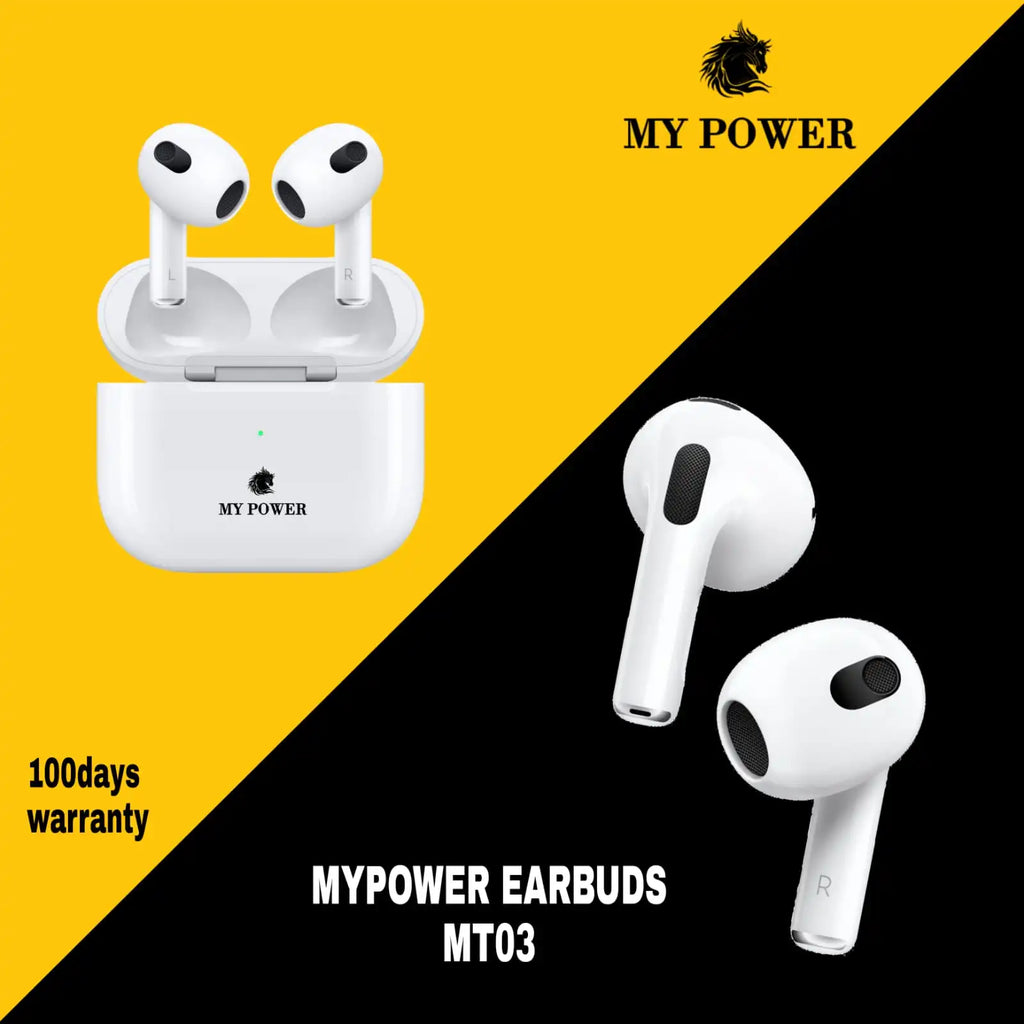 My Power MT03 3rd Gen Wireless Earbuds Ð Long Battery & Lightning Charging