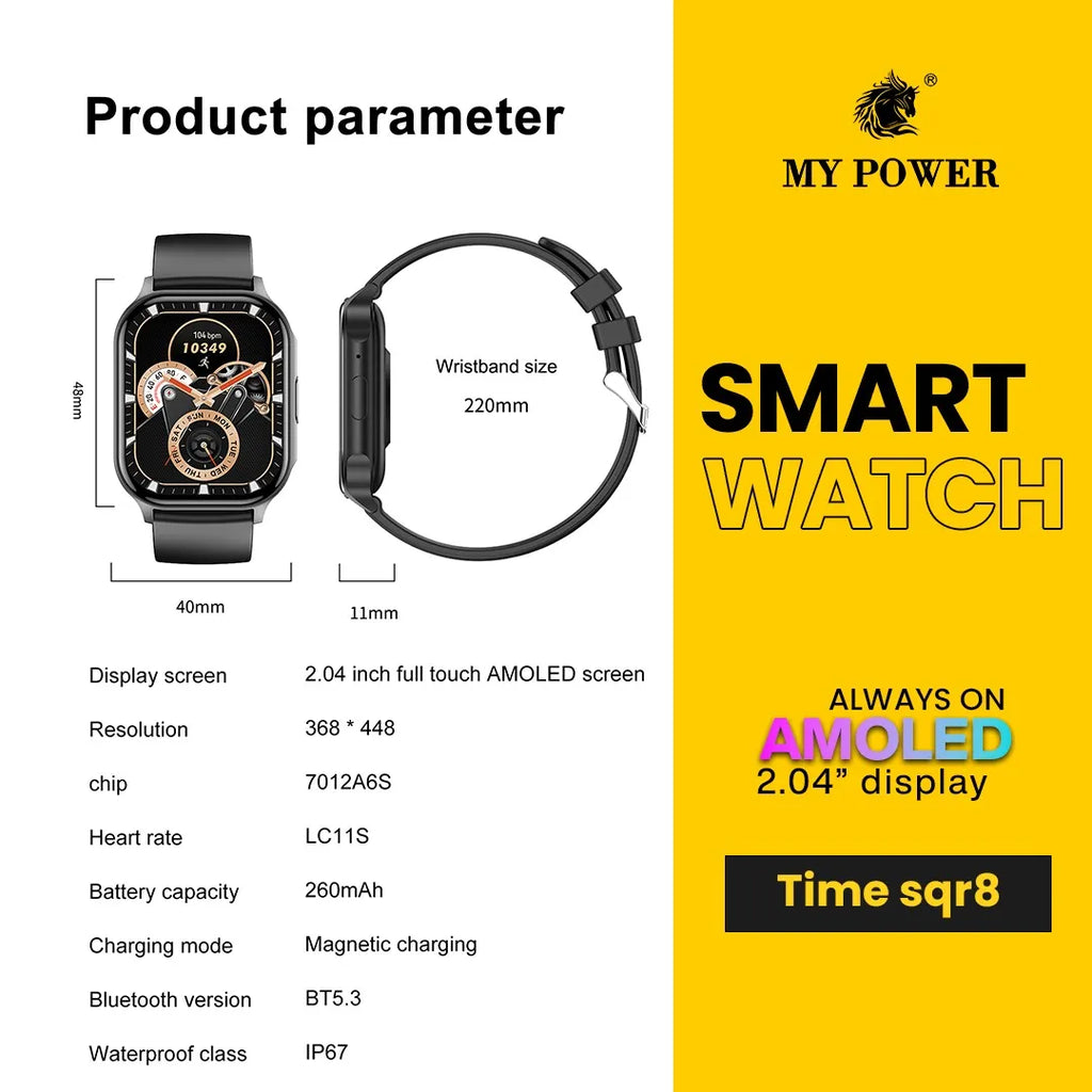 MY POWER Time Sqr8 Smartwatch