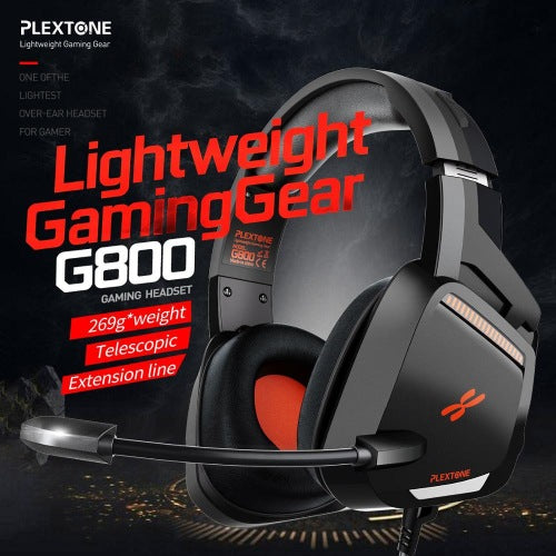 PLEXTONE G800 EXTRA BASS 3.5mm Audio jack Gaming Headphone Earphones Stereo Gaming Headphones With Mic for Mobile PC XBOX PS4