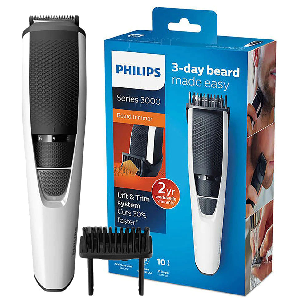 Philips Beardtrimmer series 3000 BT3206/14 Beard trimmer with 45 min cordless use/10h charge Stainless steel Blades for Men