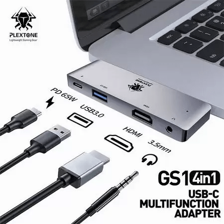 PLEXTONE GS1 MARK III 4 IN 1 USB-C MULTIFUCTION ADAPTER HUB