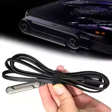 30W Braided Cable with Built-in Phone Stand T-Shaped Durable USB-C to Lightning Charging Cord with Foldable Holder | 00003