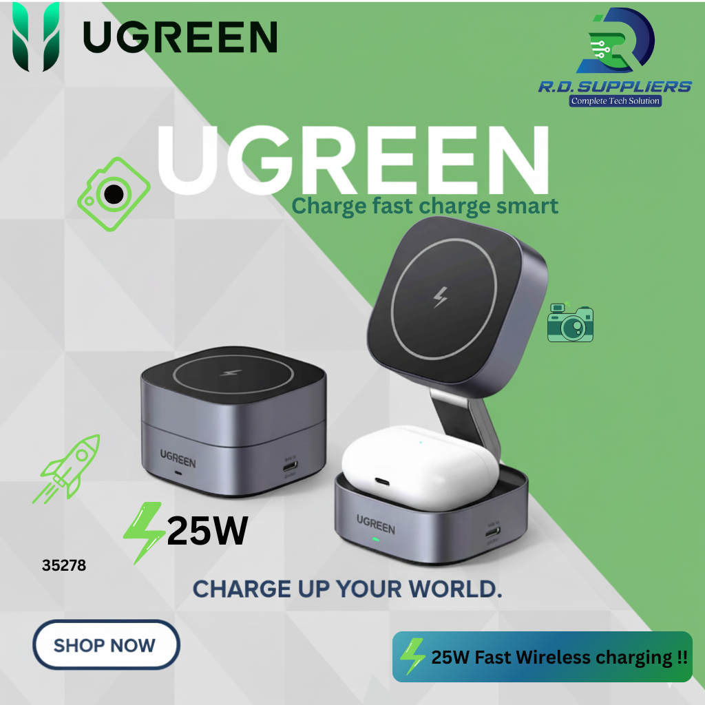 UGREEN 2-in-1 25W Magnetic Wireless Charger | 35278