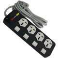 SILVERTEK ST-440 Surge Protector Power Strip Multiplug – 4-Port, 16A, 3000W Max, 3-Pin Universal Socket, 3M Cable, Individual Switches