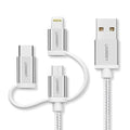 UGREEN 3-in-1 USB to Micro USB / Type C / MFI Lighting Multifunction Cable with Braid 1.5m