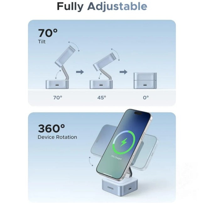 UGREEN MagFlow 2-in-1 Magnetic Wireless Charger 25W | 55960B