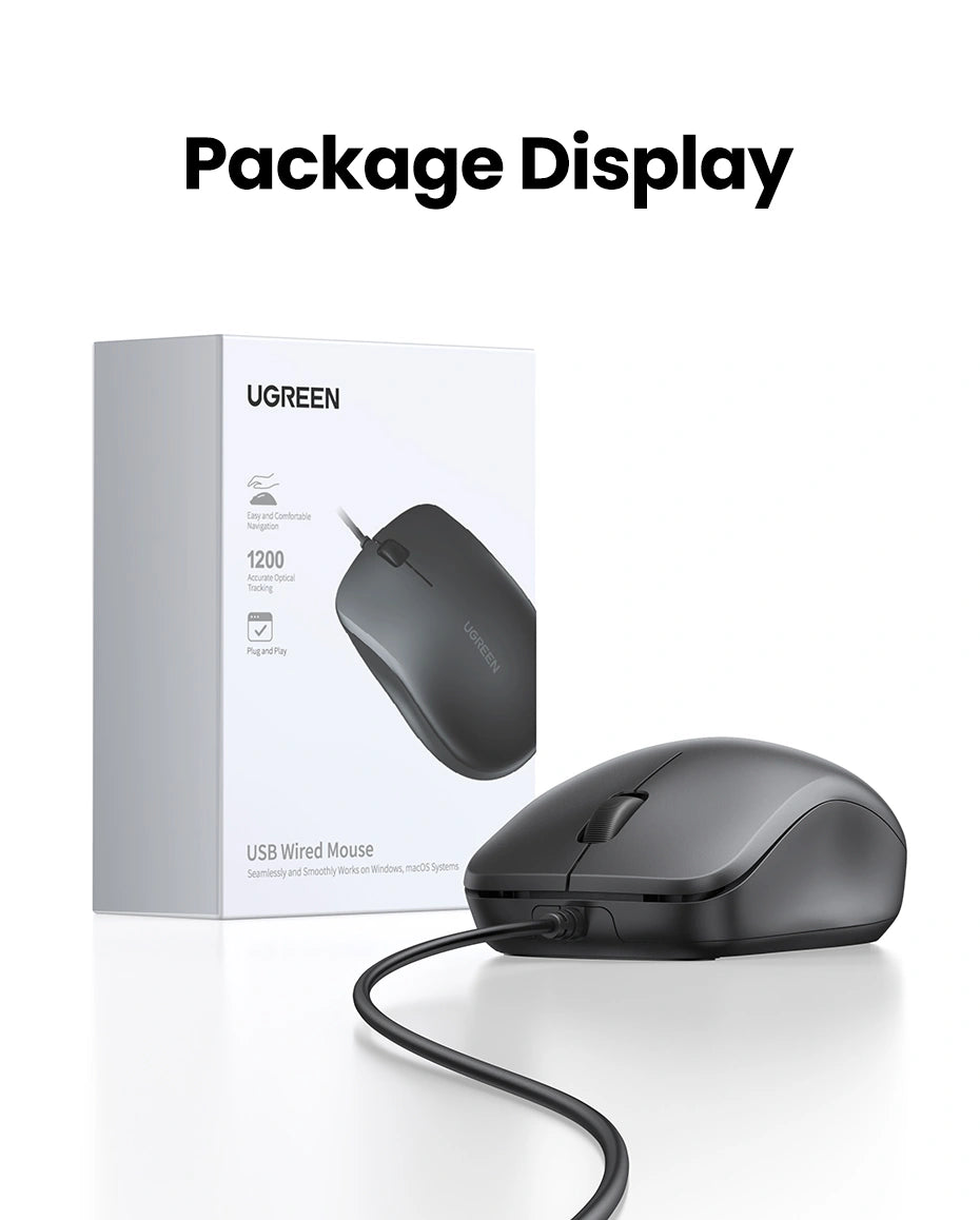 UGREEN Wired Mouse – MU007 – 90789 – 1 Year Warranty
