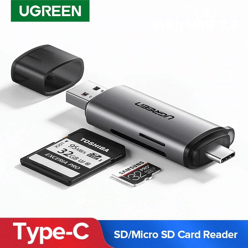 UGREEN OFFICIAL Card Reader USB 3.0 Type C To SD Micro SD TF Adapter