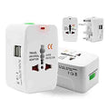 All in One Universal International Plug Adapter 2 USB Port World Travel AC Power Charger Adaptor with AU US UK EU converter Plug