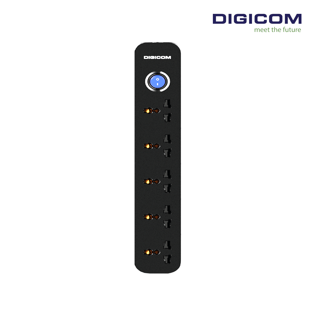 DIGICOM Surge Protector 5 Universal Extension Socket DG-V50