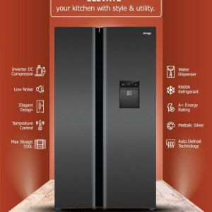 Ziasys Side-by-Side Refrigerator – 550L | Elegant Design, Maximum Utility