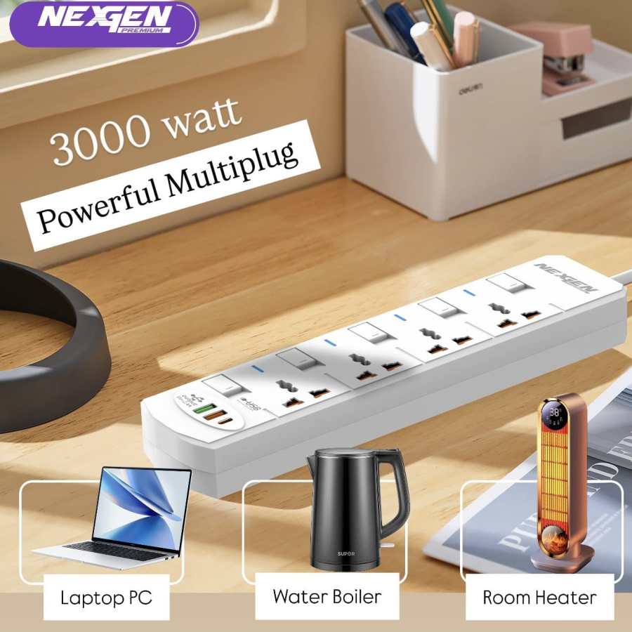NEXGEN 3000W Premium Multipurpose Power Strip