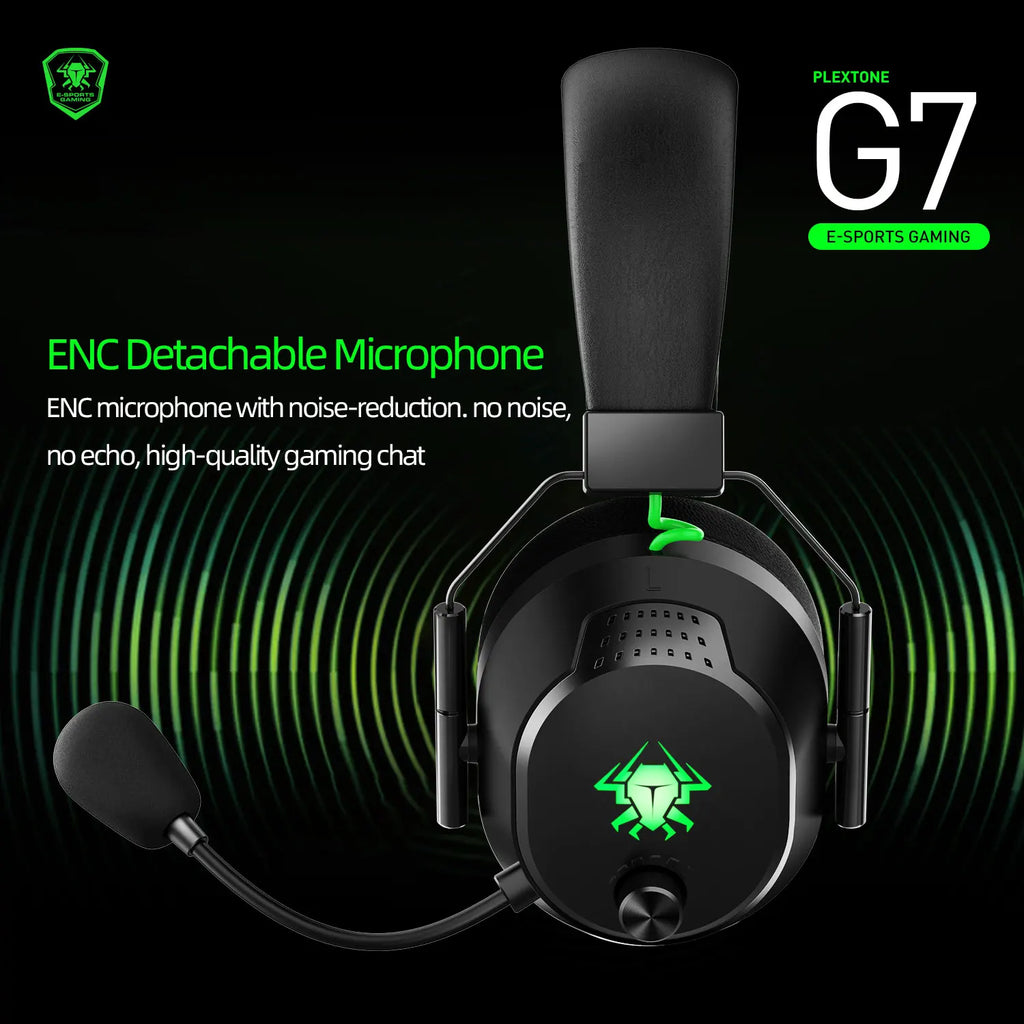 PLEXTONE G7 Gaming Earphones RGB Surround Sound 50mm Drivers ENC Detachable Mic for Mobile Phone,IOS,PC,Switch