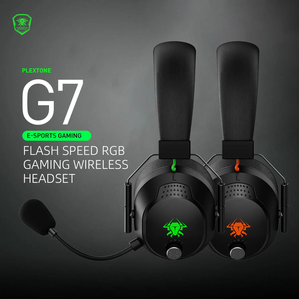 PLEXTONE G7 Gaming Earphones RGB Surround Sound 50mm Drivers ENC Detachable Mic for Mobile Phone,IOS,PC,Switch