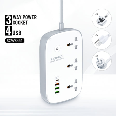 LDNIO 3 AC Outlets Wi-Fi Smart Power Strip SCW3451 Multiplug