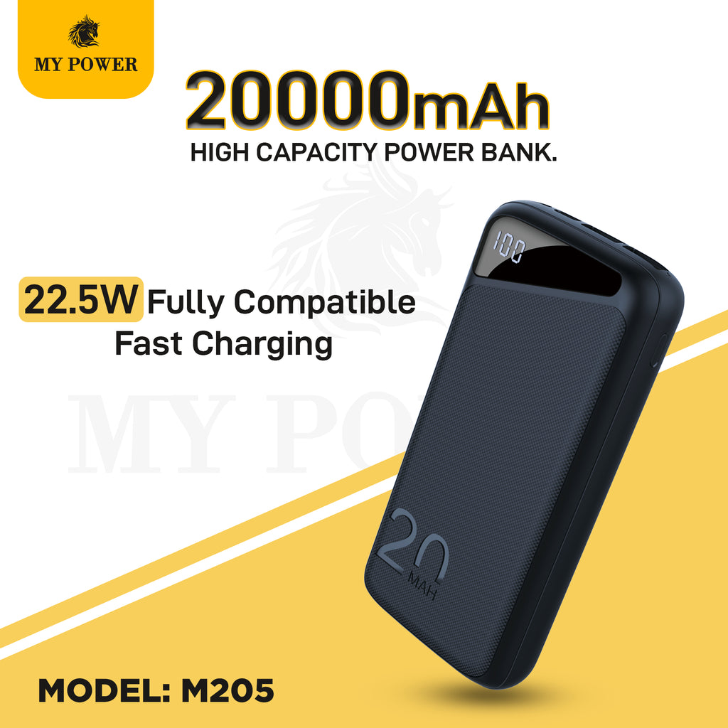 My Power M205 Fast Charging 22.5w fully compatible 20000mah power bank
