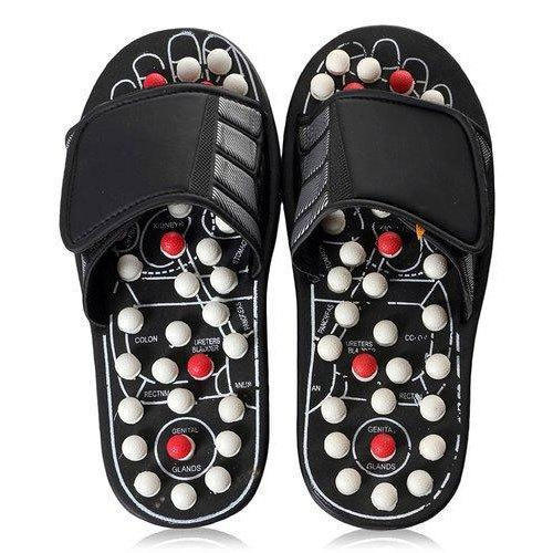 Acupressure Paduka Spring Sandle Black/White Foot Reflexology Massage Slippers