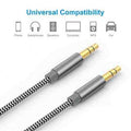High Quality Audio Cable 3.5mm Stereo Aux Cord for Mobile Phone, Apple, Android, Tablet, Headphones, Speaker, Laptop, PC, iPod and More