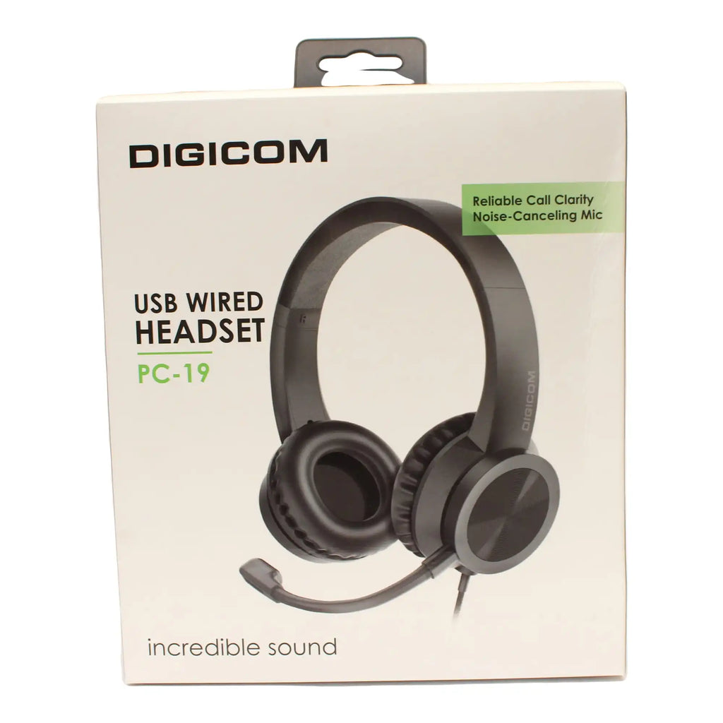 DIGICOM PC-19 USB Wired Headset With Mic