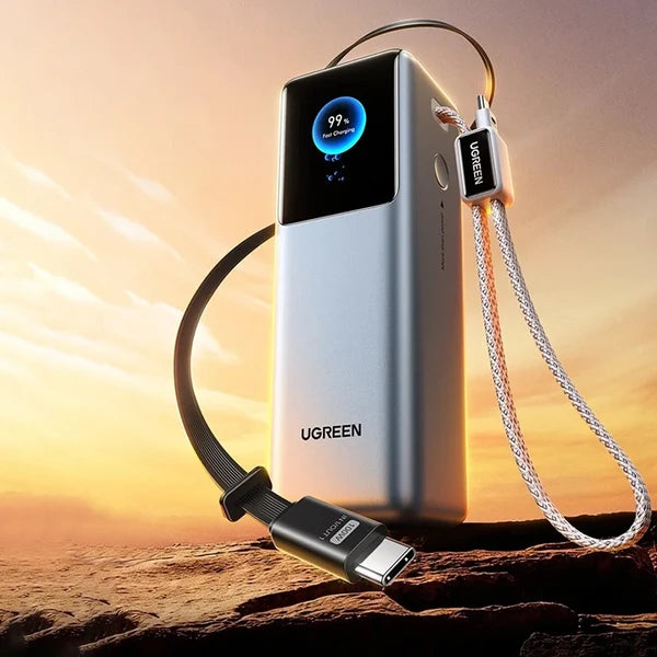 UGREEN PB728 External Battery (75702B), 25000mAh, 200W, QC + PD, 1 x USB-A - 3 x USB-C, Gray