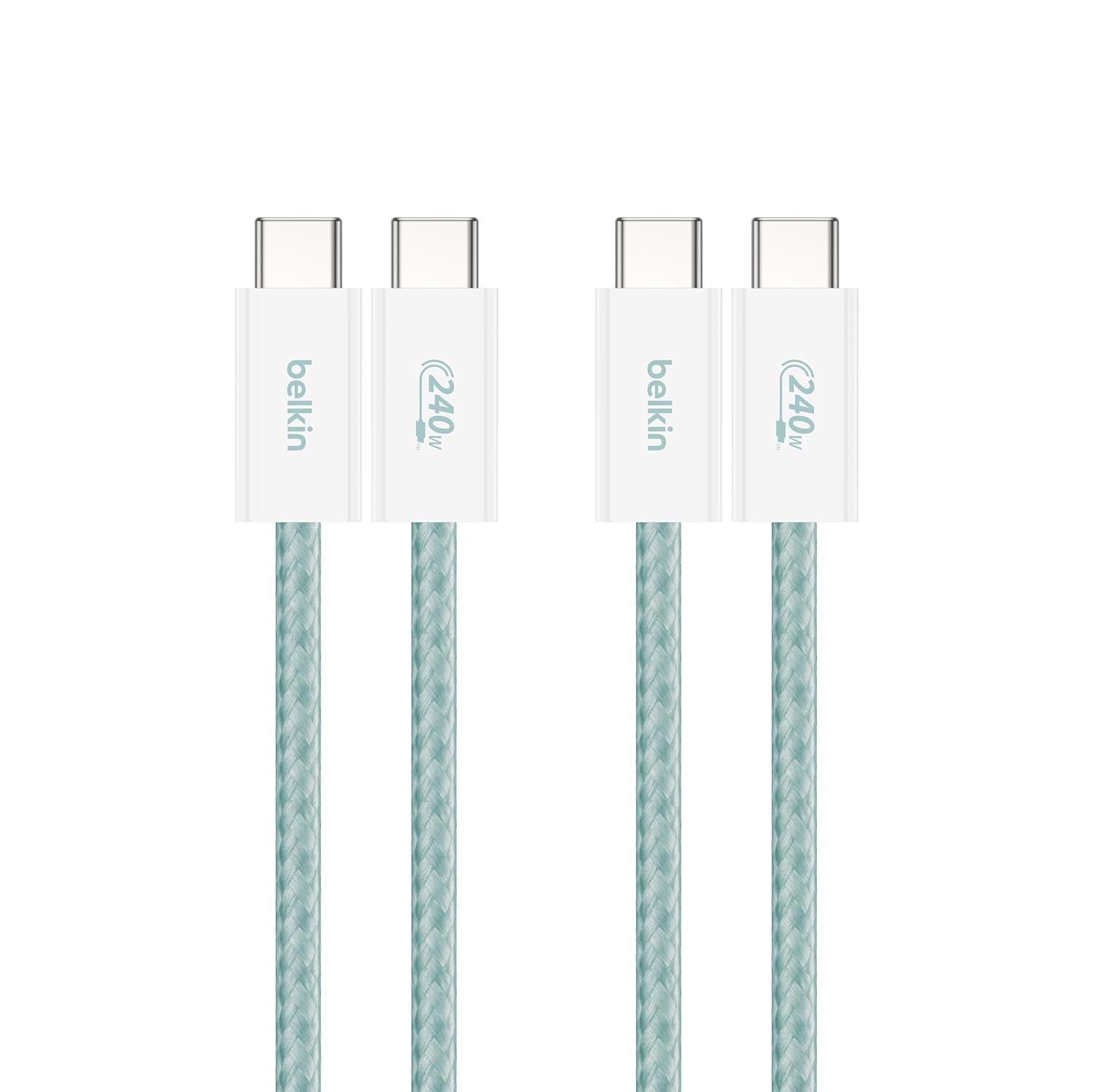 Belkin Braided USB-C to USB-C Cable – Pack of 2 | 240W | PD Compatible