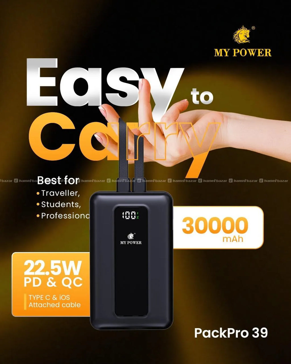 Mypower 30000mah Fast Charging Power Bank packpro39