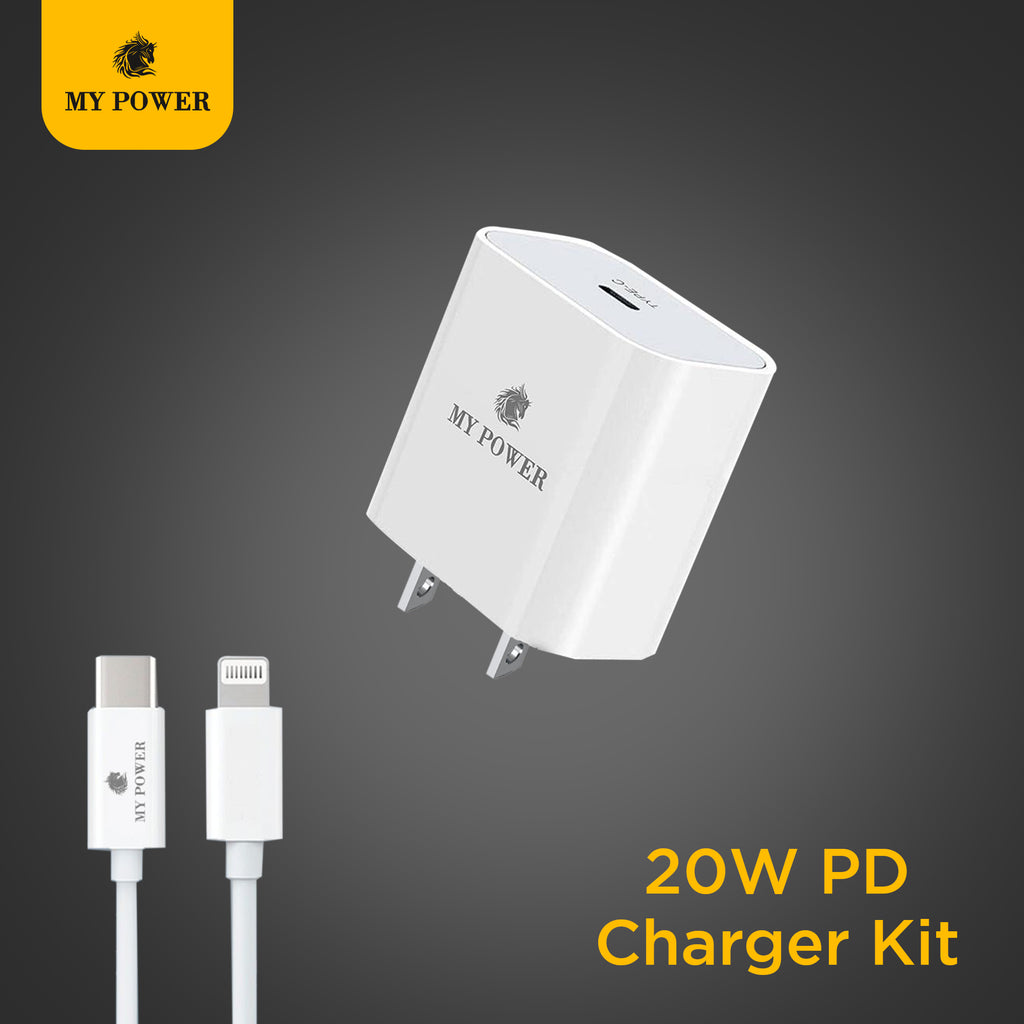 20W PD Adaptor MP98PD- Type C Output Charger, Flat US Pin My Power