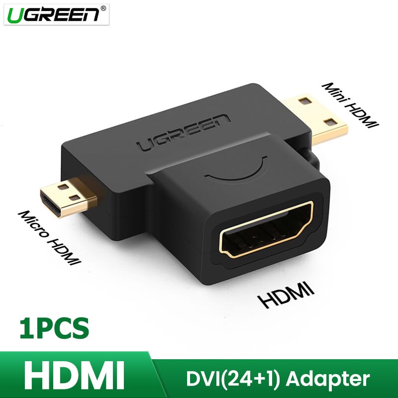 UGREEN-Micro + Mini HDMI Male To HDMI Female Adapter