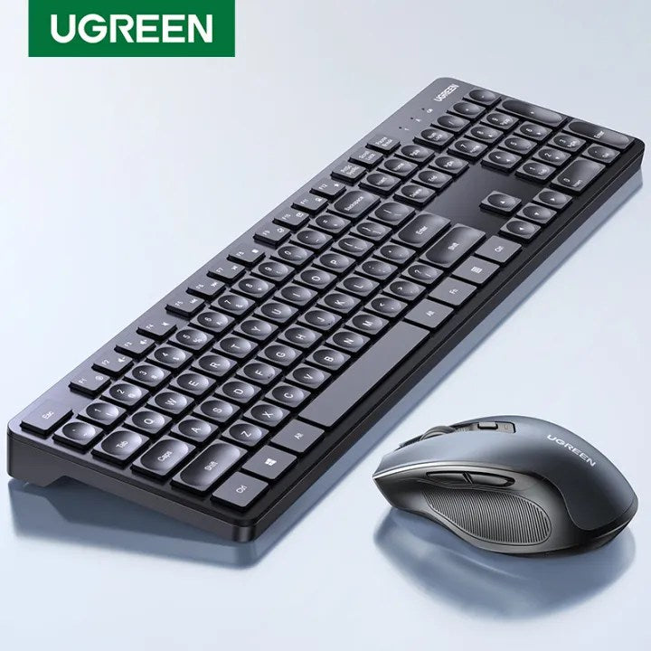 UGREEN 104-Key 2.4G Wireless Keyboard and Mouse Ergonomic Wireless Mice for Office PC Laptop Computer Desktop Windows