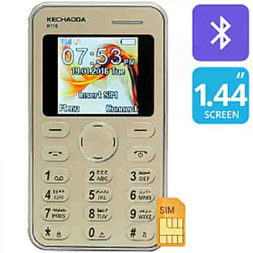 Kechaoda K116 Plus Slim Card Size Keypad Phone Dual Sim Mobile With Bluetooth Dialer