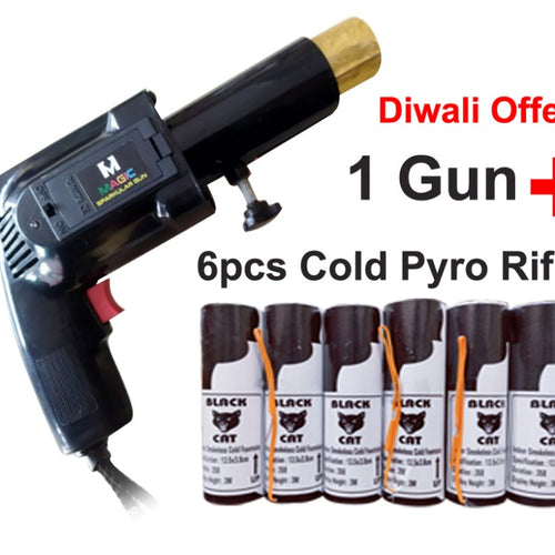 Cold Pyro Gun, Fire Gun For Party with 6 Cold Pyro Rifil