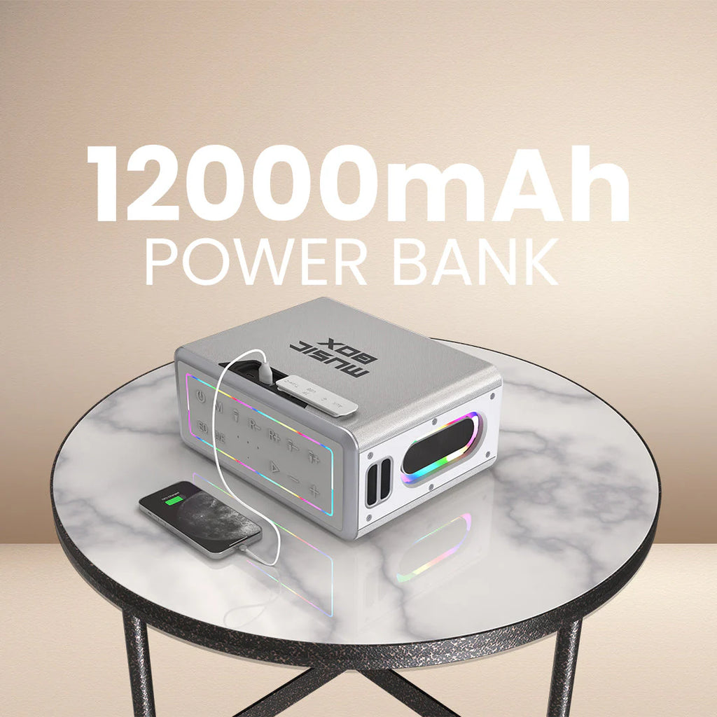 HiFuture MusicBox | TWS Function Karaoke And Bluetooth Speaker | 100W Output | Dual Mic | Built-In-Battery & Powerbank | RGB Lighting | Portable Design