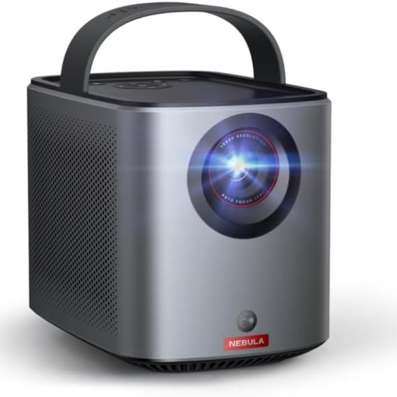 NEBULA Mars 3 Air GTV Projector – Netflix Officially Licensed, 400 ANSI-Lumen Brightness, Native 1080P, Dolby Digital Sound,150-Inch Picture, Built-In Battery for 2.5 Hours of Playtime Anywhere