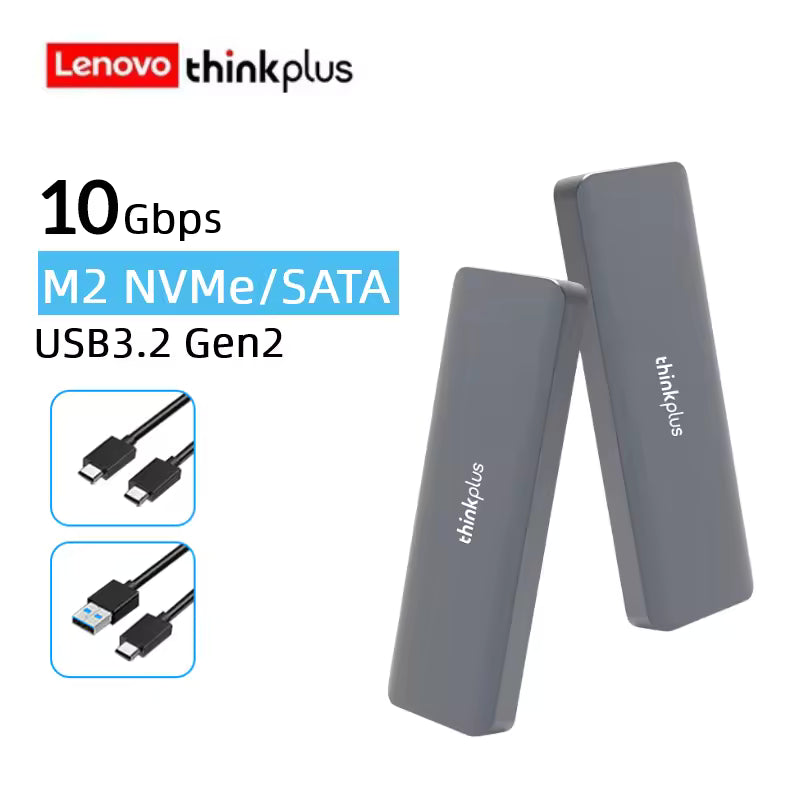 Lenovo M.2 SSD NVMe Case USB3.2 Gen2 External SSD Enclosure M.2 NGFF SATA 10Gbps