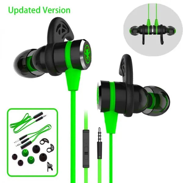 PLEXTONE G20 GAMING IN-EAR HEADPHONES WITH MICROPHONE 86 INCH LONG CORD FOR MOBILE, COMPUTER, LAPTOP, PSP