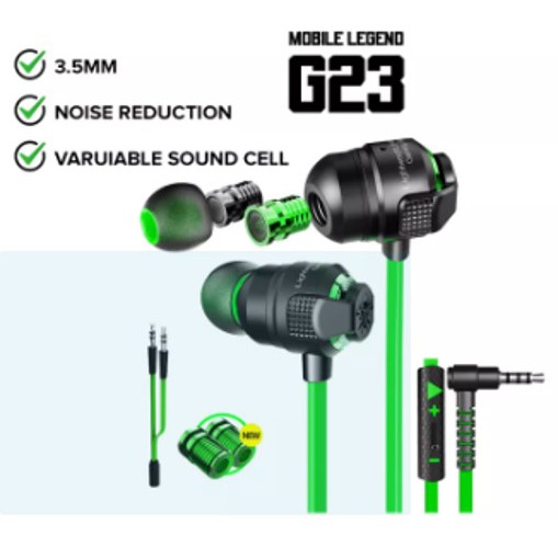 Plextone G23 Super Bass Dual Variable Sound Cell For Replace Gaming Earphone With Mic Stereo for Mobile and PC