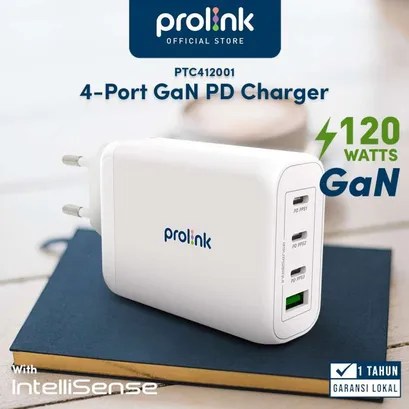 Prolink PTC412001 120W PPS GaN PD Wall Charger Intelligence with Power delivery and Quick Charge