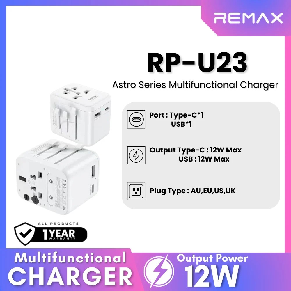REMAX – RP-U23 Astro Series Multifunctional Charger ( 12W )