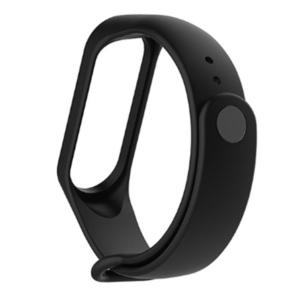 Silicone Rubber Wristband Wrist Band Strap For Xiaomi Mi Band 3 , Mi Band 4 and Mi band 5 In Black Bracelet