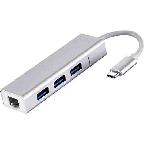 USB Type-C to Gigabit Ethernet 3 Port USB Hub