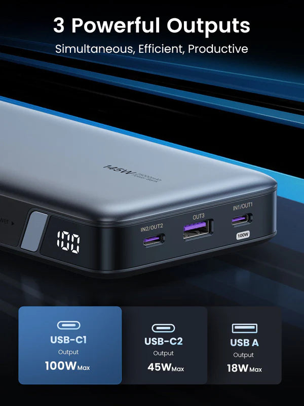 Ugreen 145W | 25000mAh for Laptop-3 Ports Power Bank
