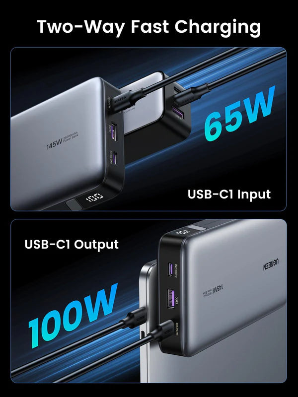 Ugreen 145W | 25000mAh for Laptop-3 Ports Power Bank