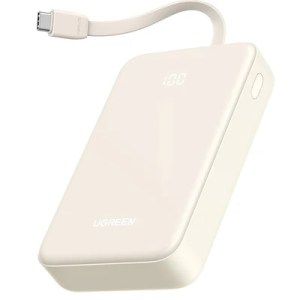 UGREEN 20000mAh 22.5W Power Bank Portable Battery with Built-in USB C Cable