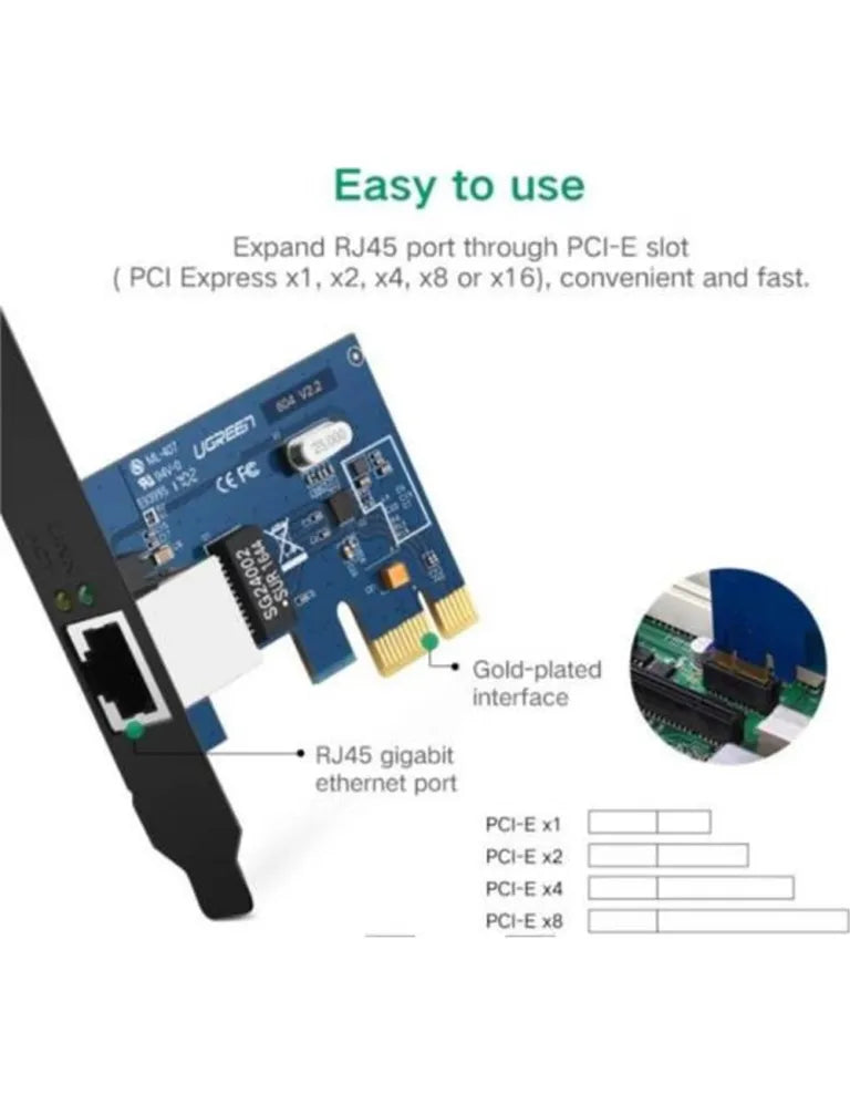 UGREEN GIGABIT ETHERNET PCI-E NETWORK CONTROLLER CARD