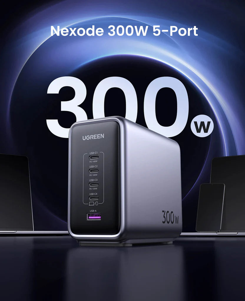 UGREEN Nexode 300W USB C GaN Charger-5 Ports Desktop Charger |90904B