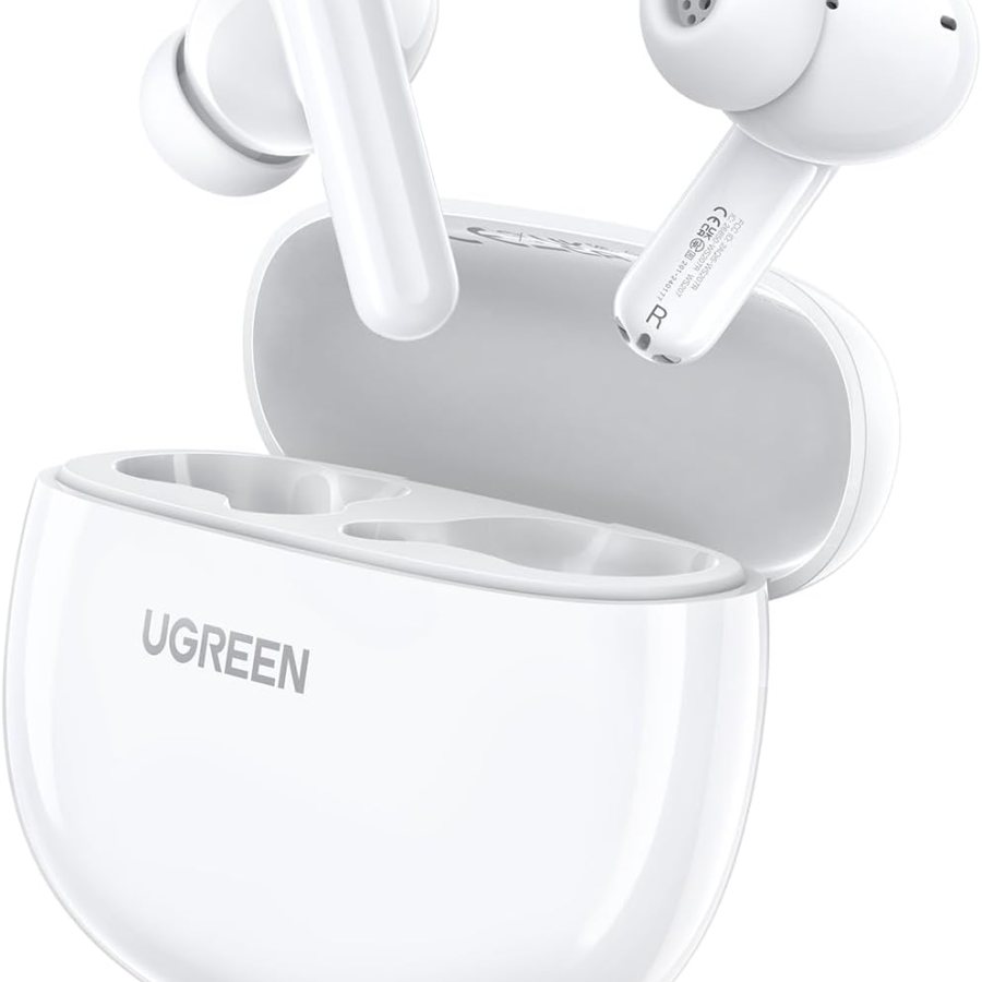 UGREEN HiTune P3 Wireless Earbuds, Bluetooth 5.4 Earbuds, 12mm Drivers, 28H Playtime, USB C Fast Charging, 2-Mic Noise Cancelling for Clear Calls, IPX5 Waterproof, Dual Device Connection via App