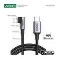 UGREEN USB-C to Lightning PD Fast Charging 90 Degree Cable 3A Max 1m