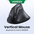 UGREEN Ergonomic Vertical Wireless Mouse, 2.4G/BT, DPI 1000/1600/2000/4000, 5 buttons